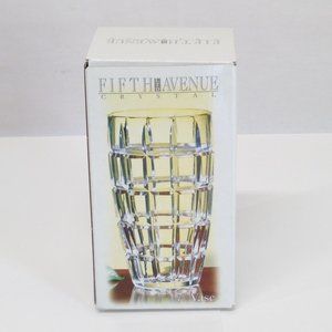 Fifth Avenue Crystal Emerald 7" Vase #302901-GB Sparkling Lead Crystal Clear NIB